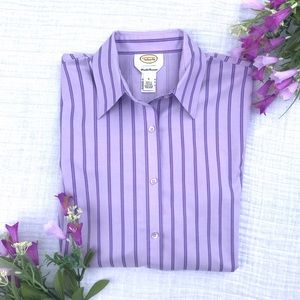 Talbots Lavender/ Purple Striped Oxford Shirt